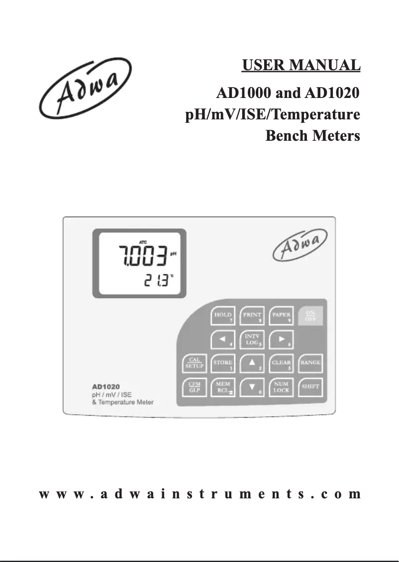 Página 1 del manual Manual de usuario Adwa AD1020