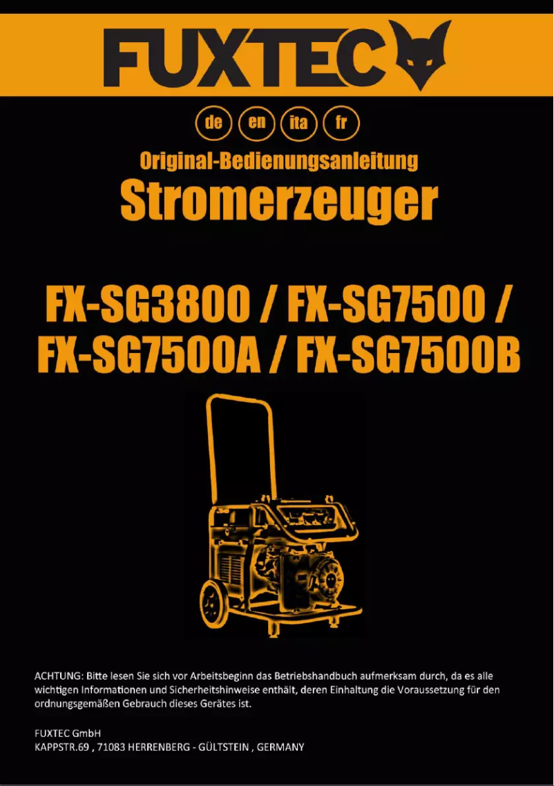 Página 1 del manual Manual de usuario Fuxtec FX-SG7500B