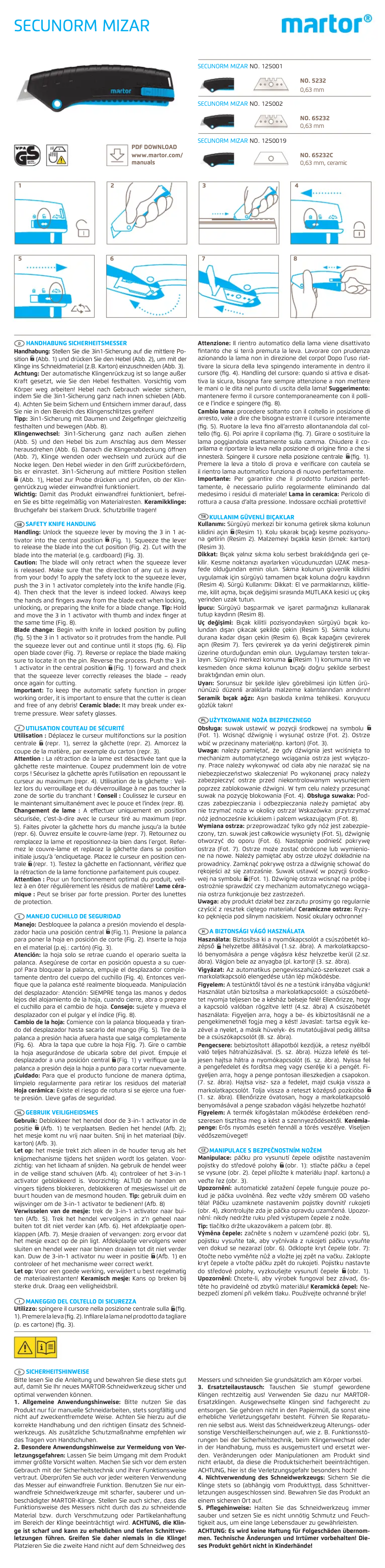 Imagen de la primera página del manual del dispositivo Secunorm Mizar