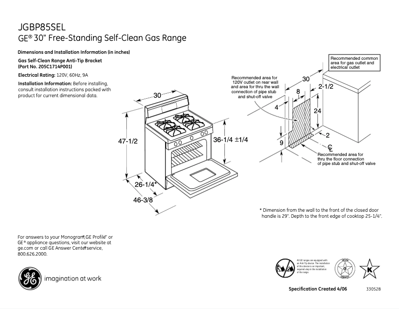Imagen de la primera página del manual del dispositivo JGBP85SELSS