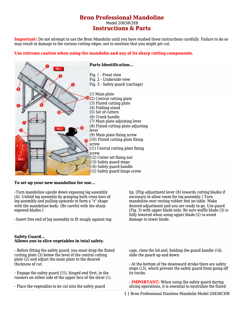 Imagen de la primera página del manual del dispositivo 20638CHB