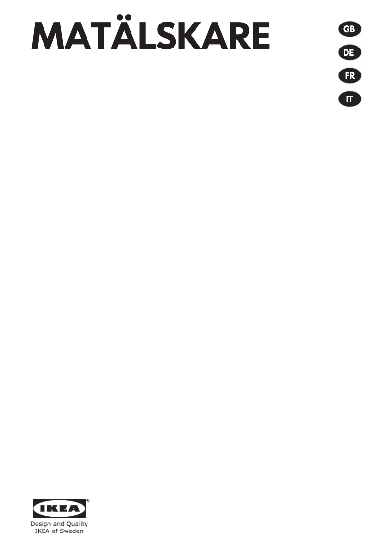 Página 1 del manual Manual de usuario Ikea MATÄLSKARE 003.921.97