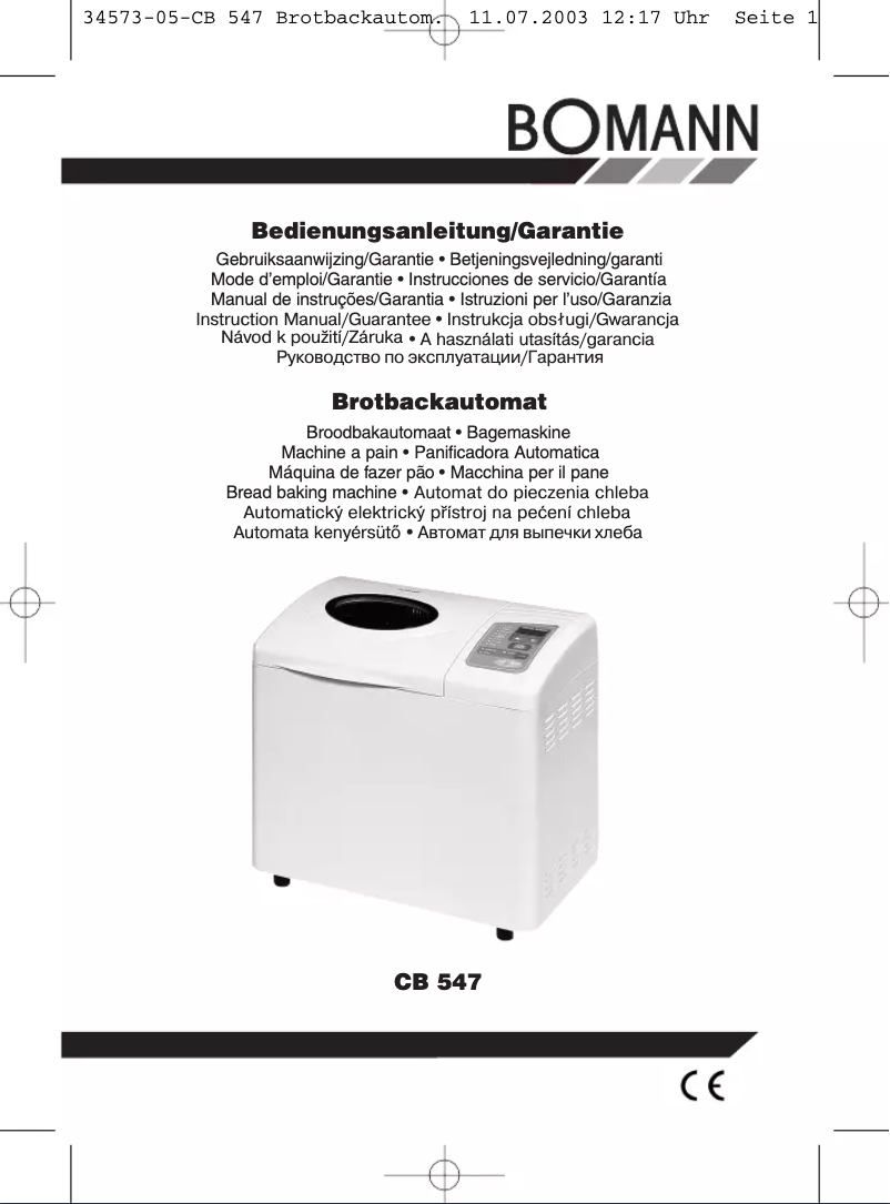 Imagen de la primera página del manual del dispositivo CB 547