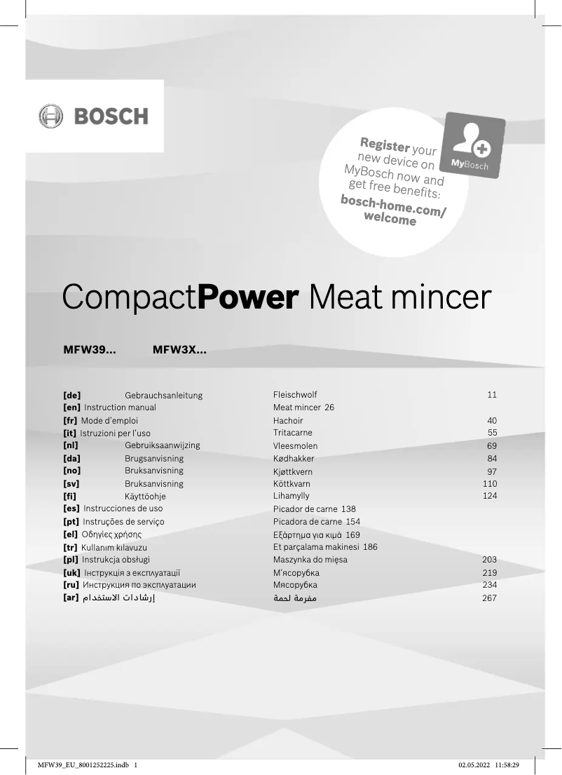 Página nº 1 - Manual de usuario Bosch CompactPower MFW3X18W