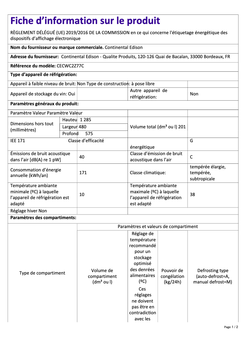 Imagen de la primera página del manual del dispositivo CECWC2Z77C