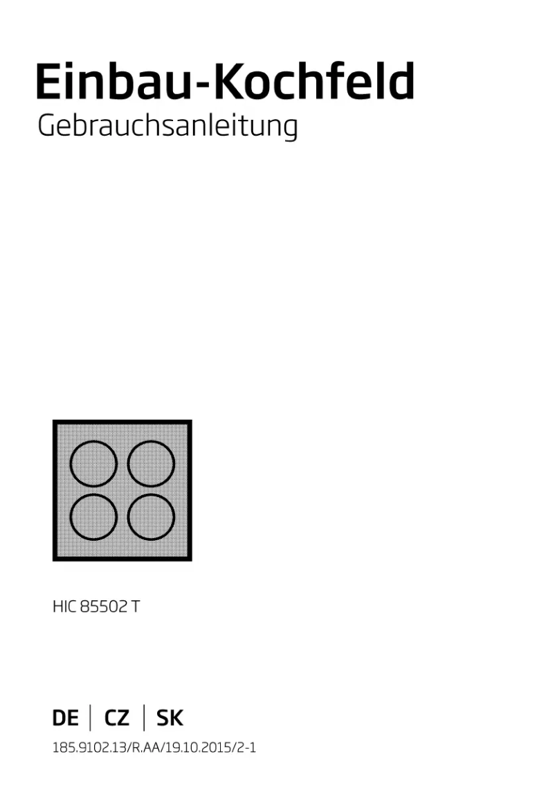Imagen de la primera página del manual del dispositivo HIC 85502 TX