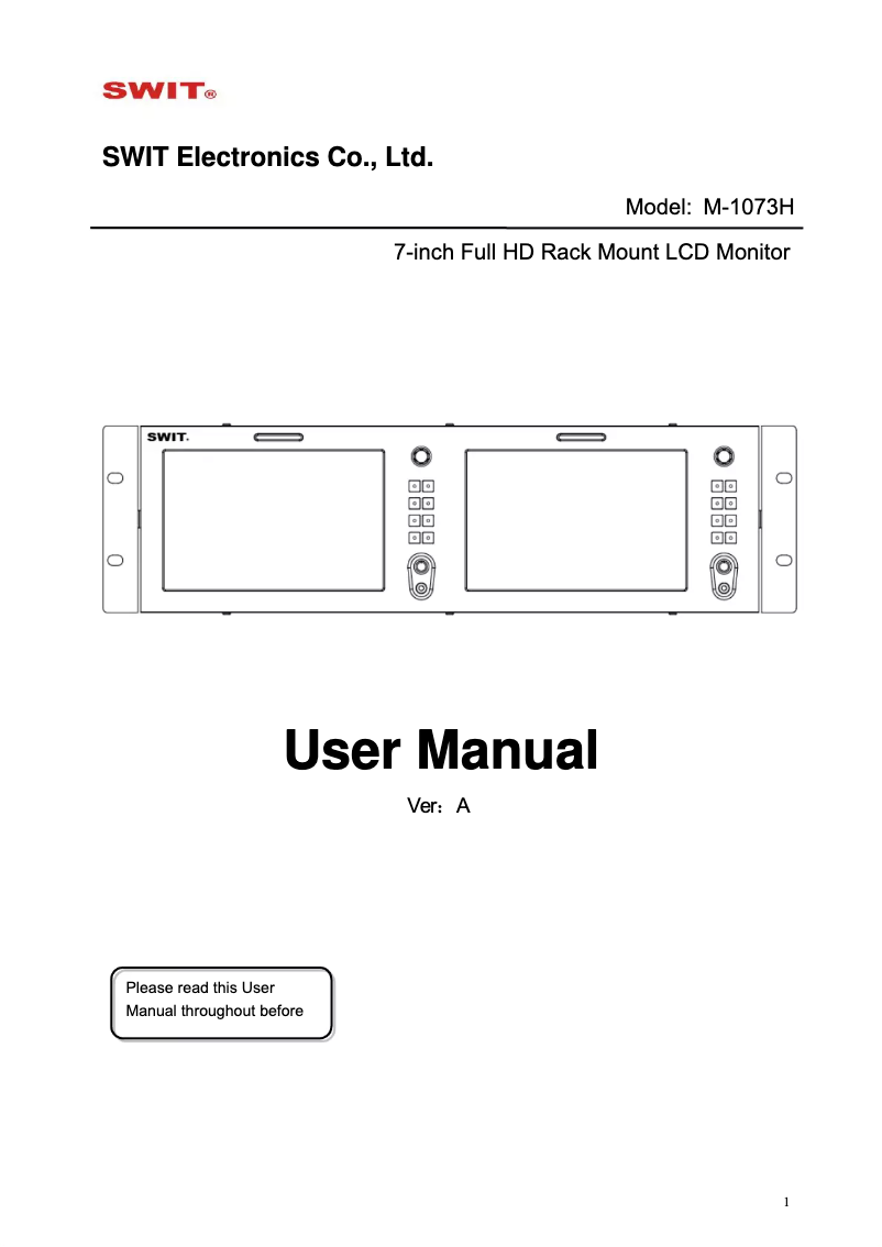Imagen de la primera página del manual del dispositivo M-1073H