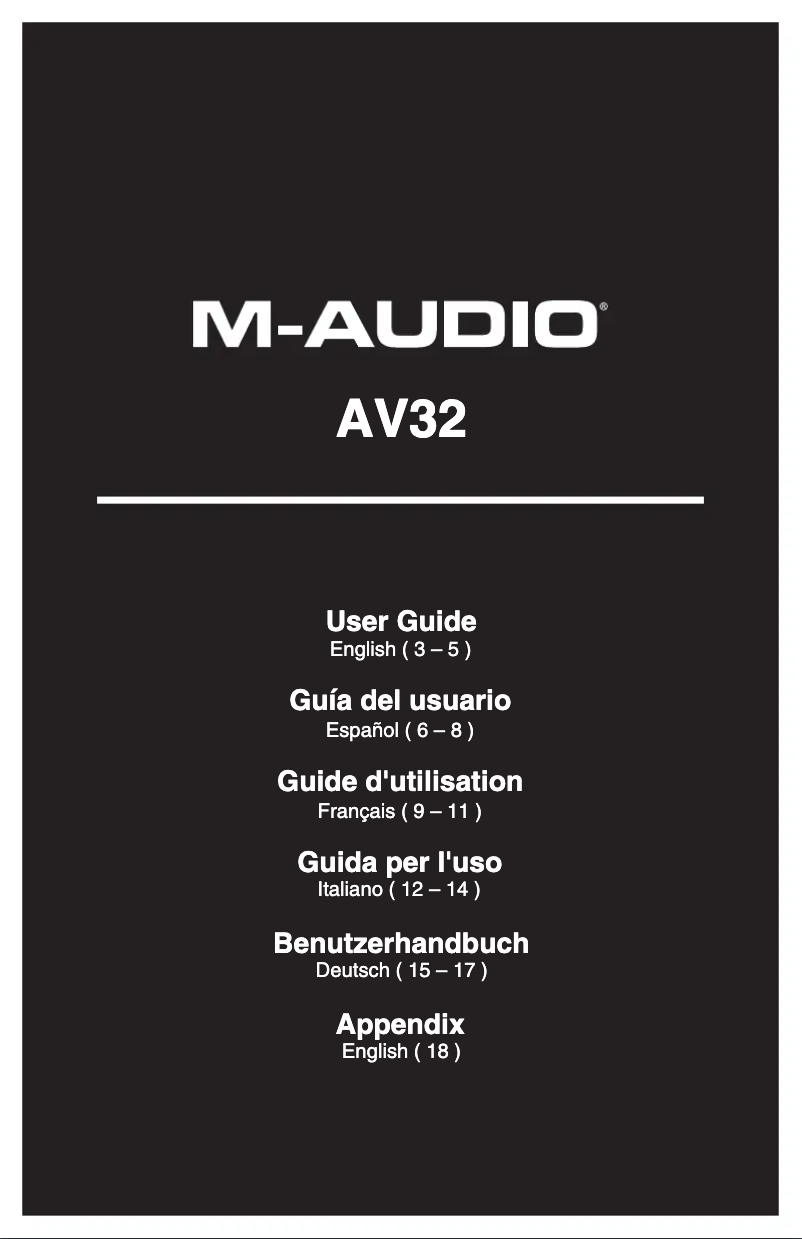 Página 1 del manual Manual de usuario M-Audio AV32