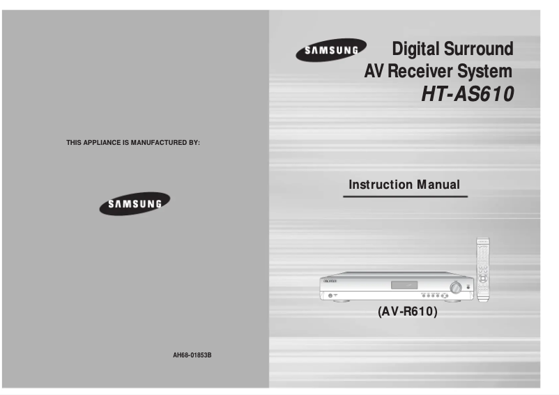 Página 1 del manual Manual de usuario Samsung AV-R610