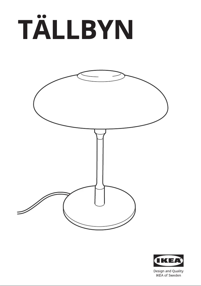 Página 1 del manual Manual de usuario Ikea TÄLLBYN 704.376.68