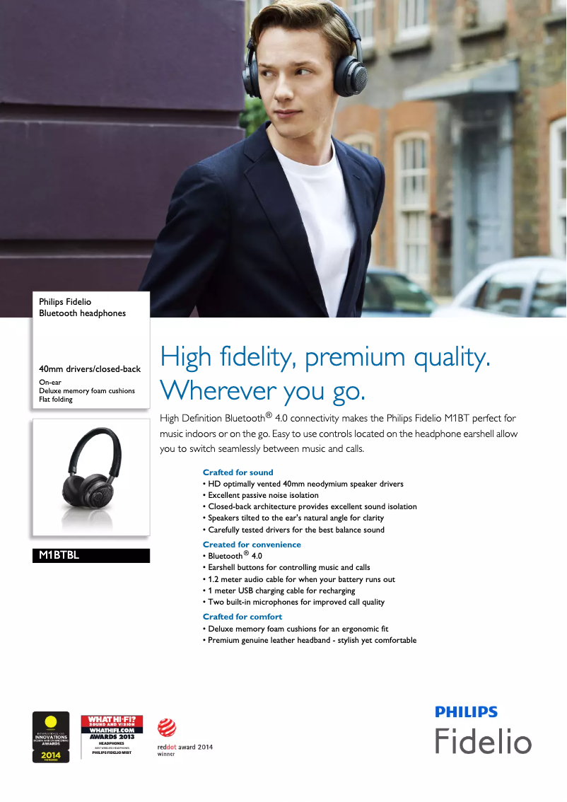 Página 1 del manual Ficha técnica Philips Fidelio M1BTBL