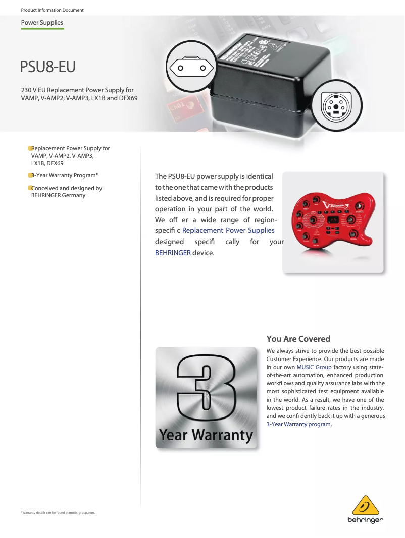 Imagen de la primera página del manual del dispositivo PSU8-EU