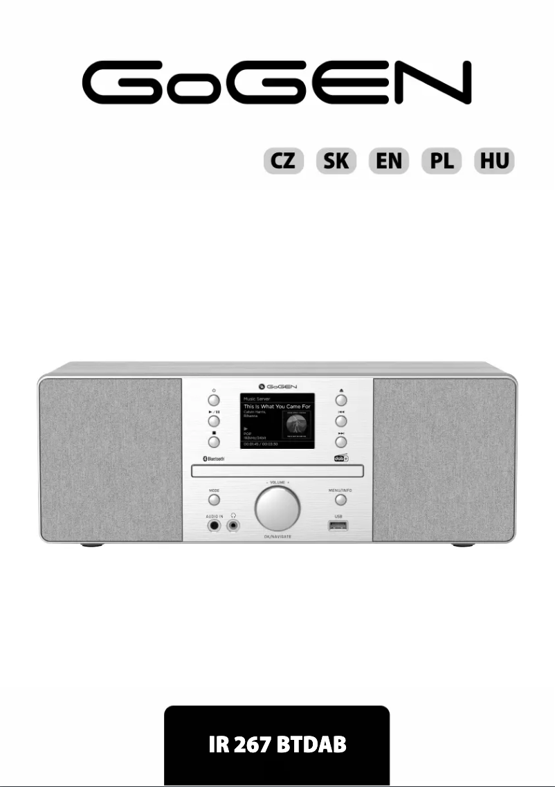 Página 1 del manual Manual de usuario GoGen IR 267BT-DAB