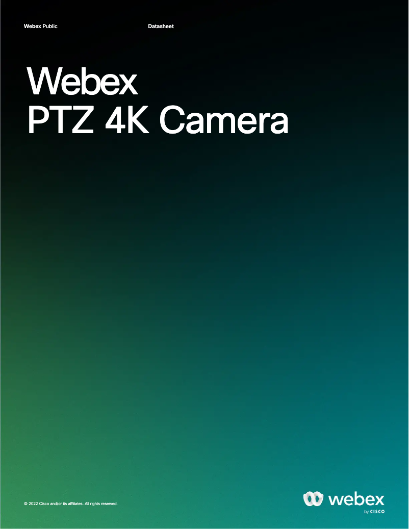 Página 1 del manual Manual de usuario Cisco Webex PTZ 4K Camera