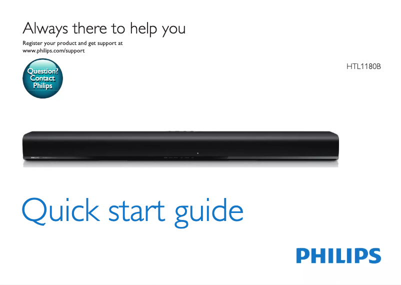 Página 1 del manual Guía de inicio rápido Philips HTL1180B