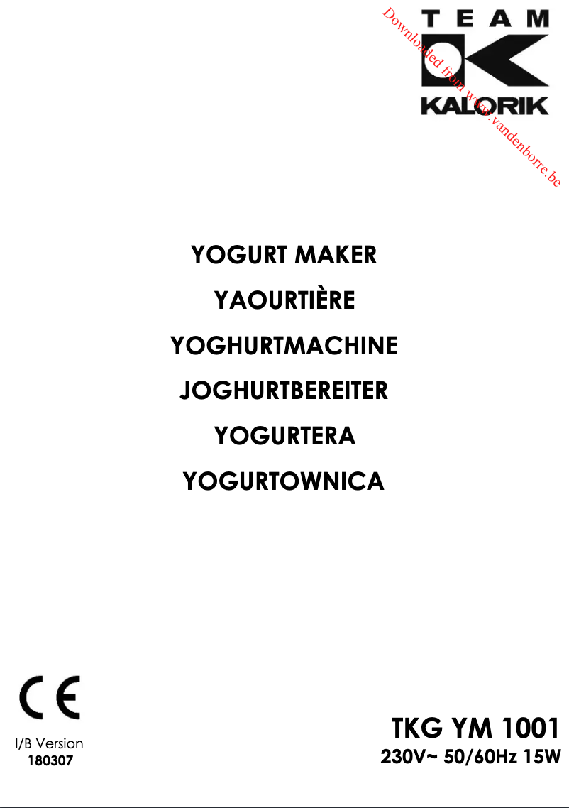 Imagen de la primera página del manual del dispositivo TKG YM 1001