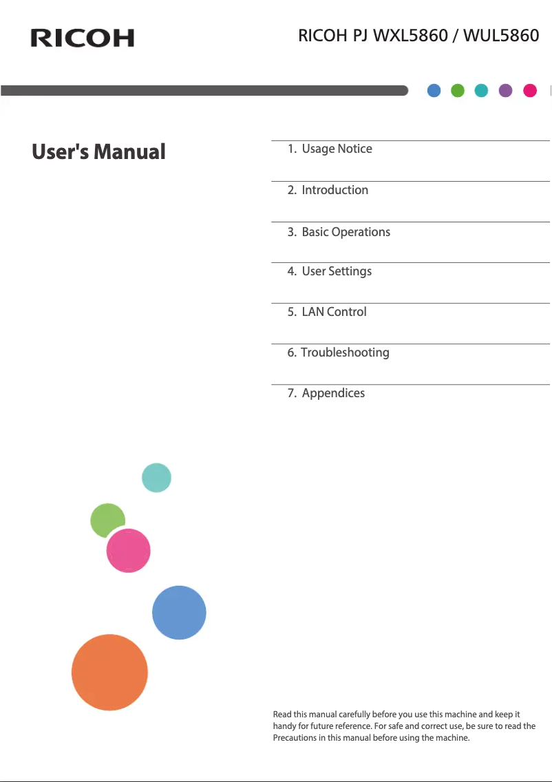 Imagen de la primera página del manual del dispositivo PJ WUL5860