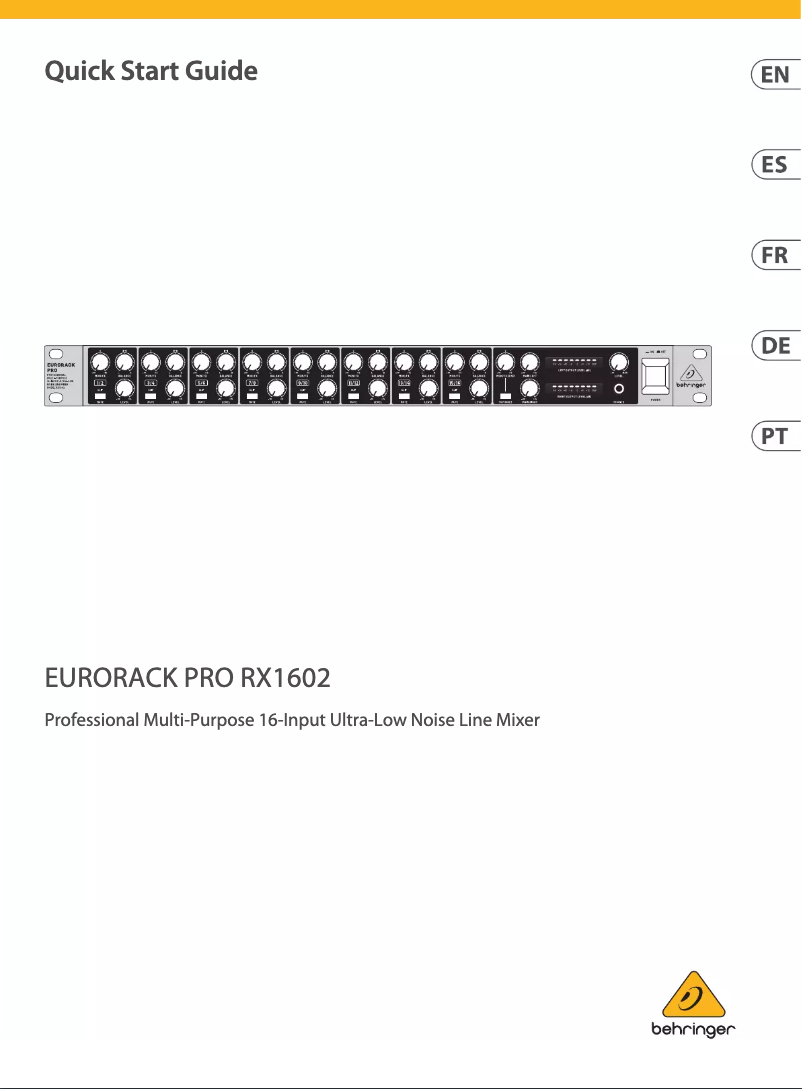 Página 1 del manual Manual de usuario Behringer Eurorack Pro RX1602