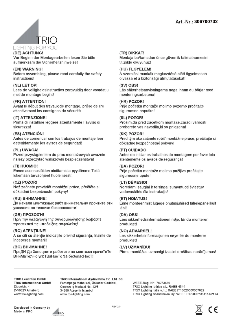 Imagen de la primera página del manual del dispositivo Cross 306700732