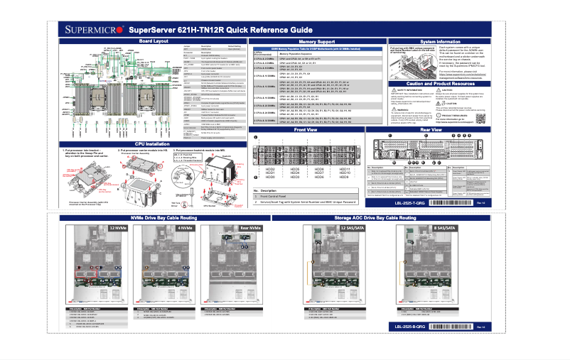 Imagen de la primera página del manual del dispositivo SuperServer SYS-621H-TN12R