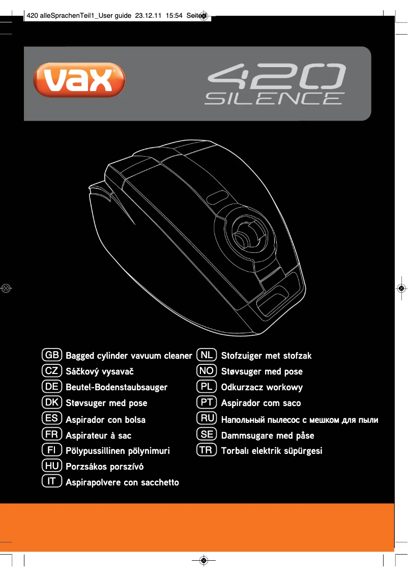 Página 1 del manual Manual de usuario Vax Silence 420