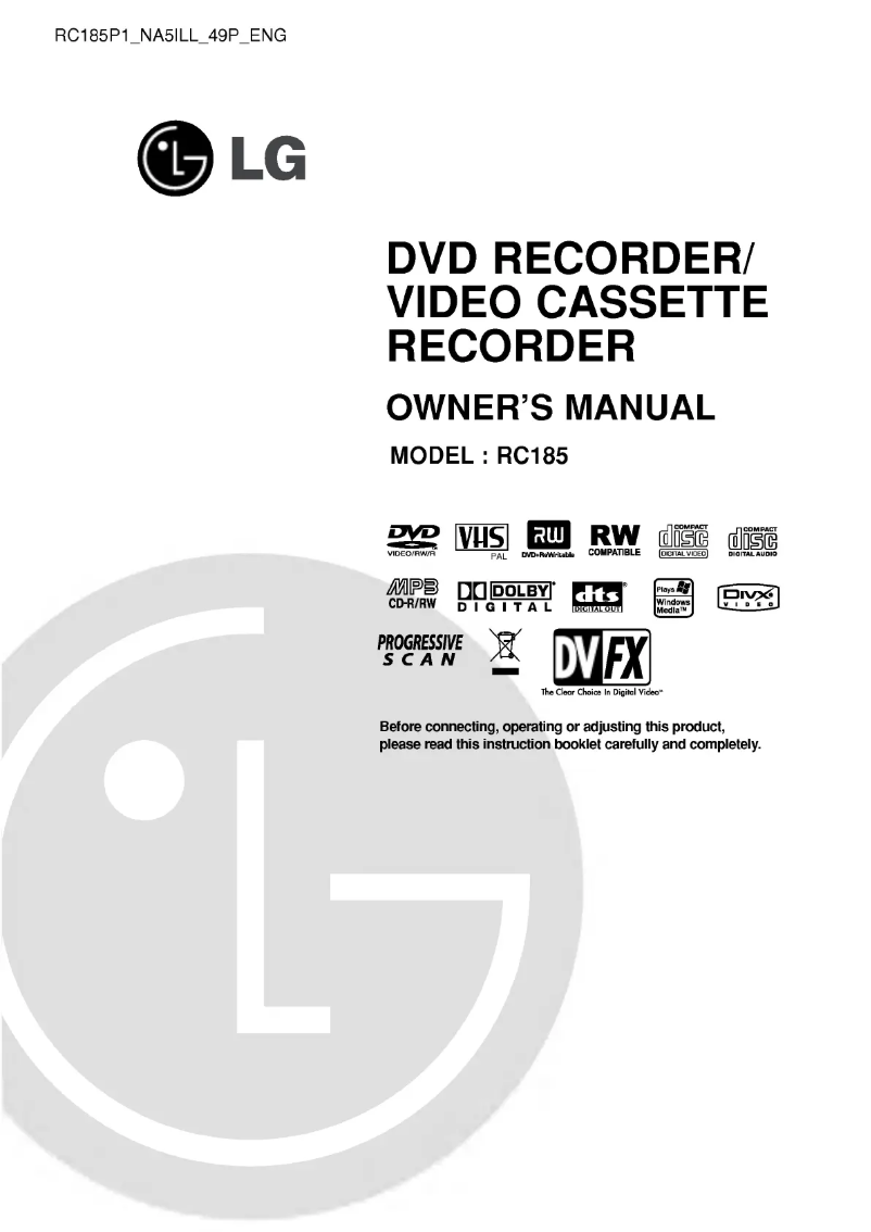 Página nº 1 - Manual de usuario LG RC185P2