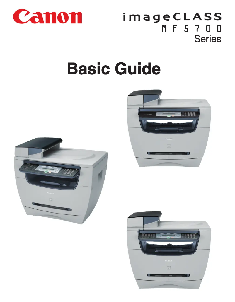 Imagen de la primera página del manual del dispositivo imageCLASS MF5730