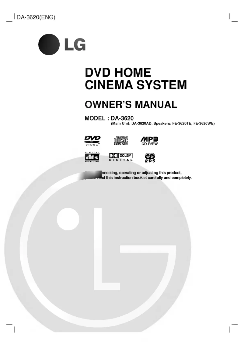 Página nº 1 - Manual de usuario LG DA-3620AD