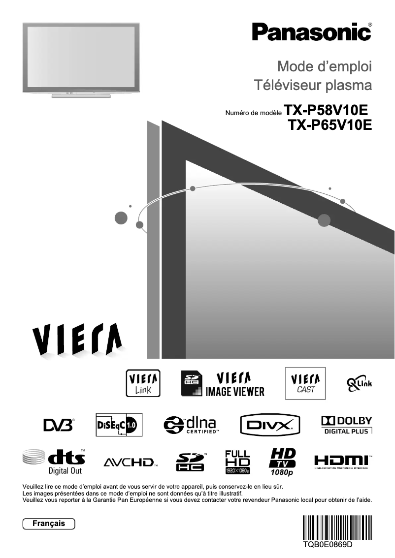 Página 1 del manual Manual de usuario Panasonic TX-P65V10E