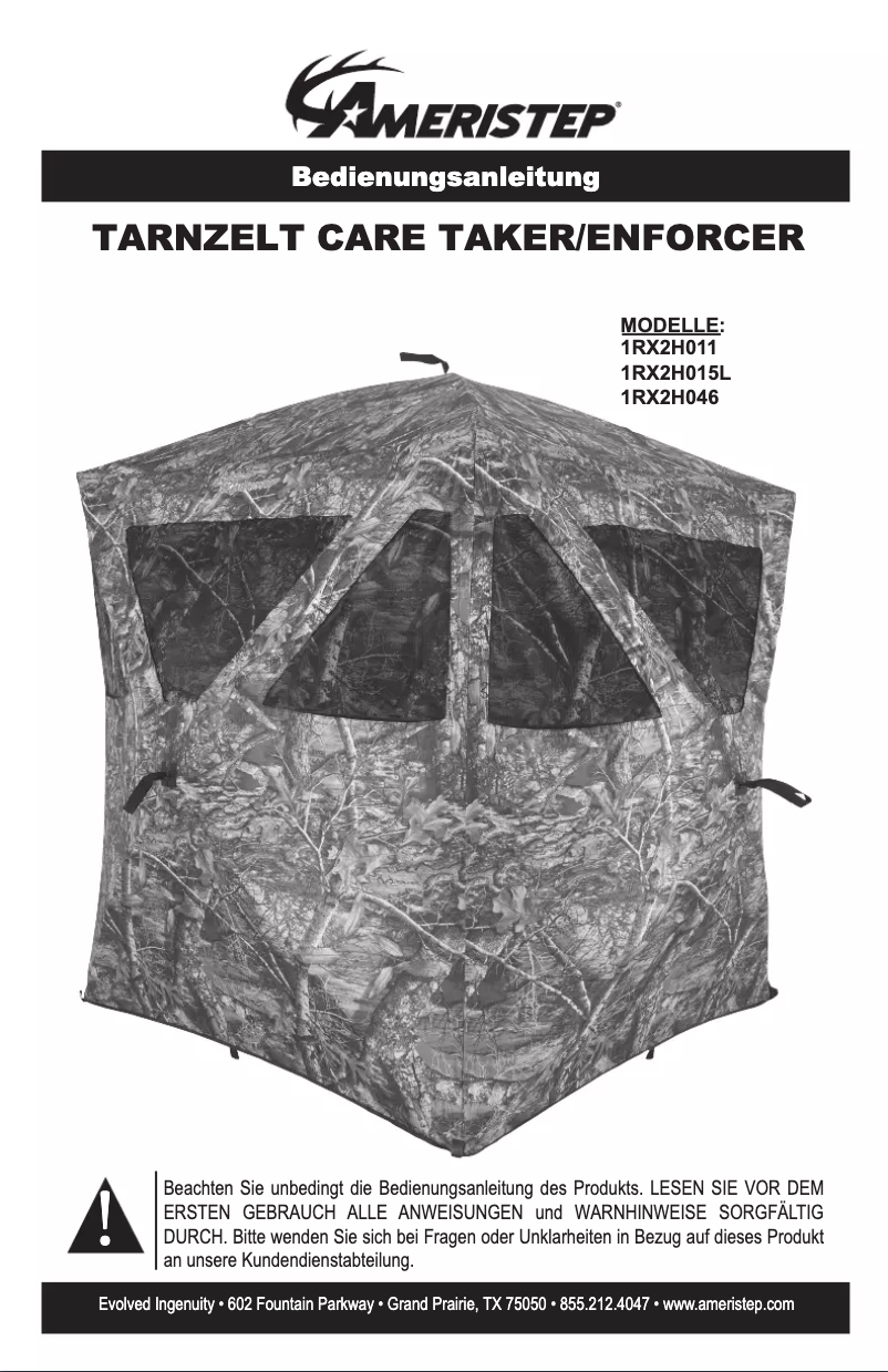 Página 1 del manual Manual de usuario Ameristep Tarnzelt Caretaker