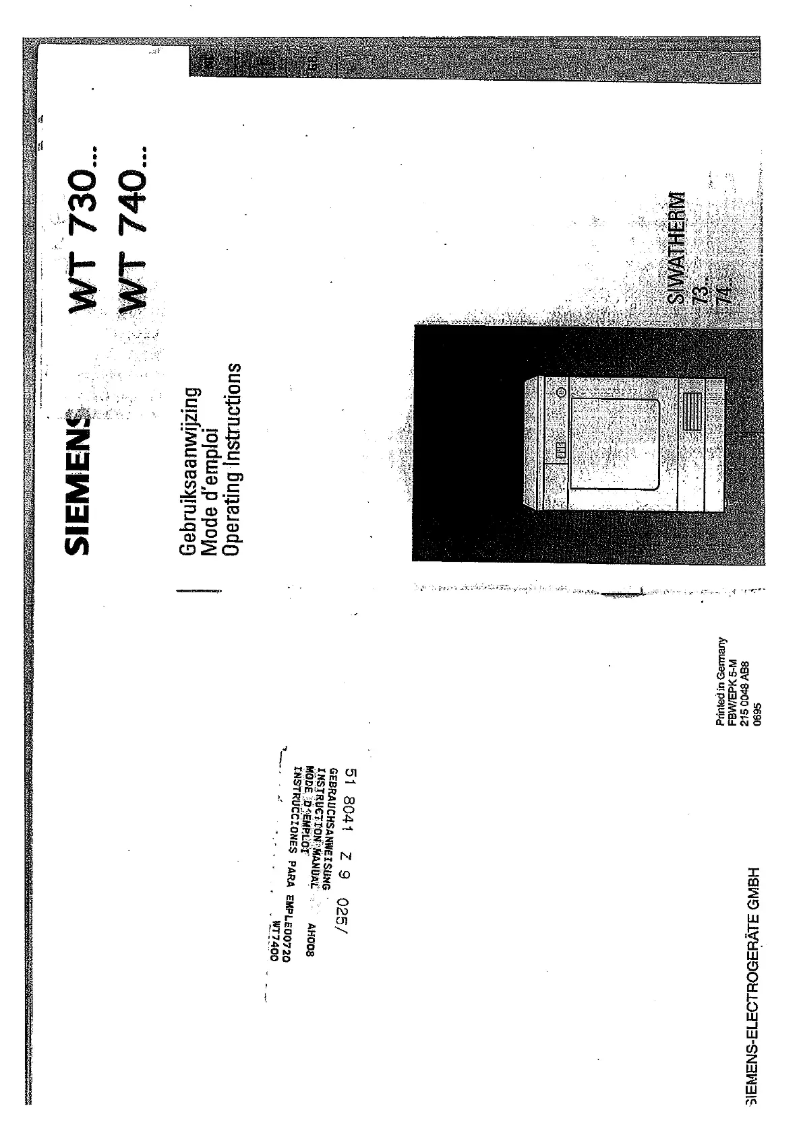 Imagen de la primera página del manual del dispositivo WT74080
