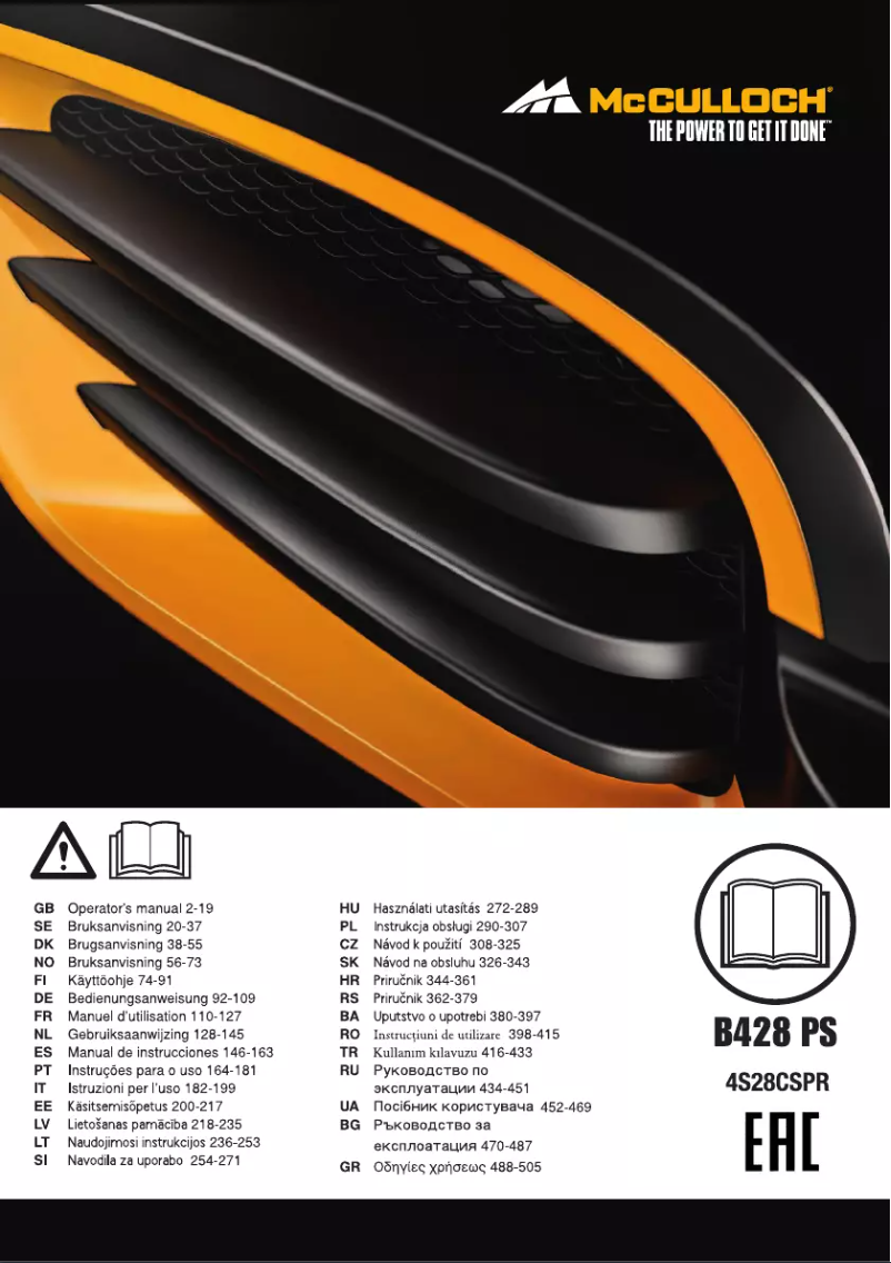 Imagen de la primera página del manual del dispositivo B428 PS