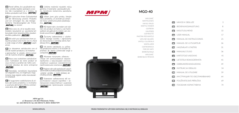 Página 1 del manual Manual de usuario MPM MGO-40
