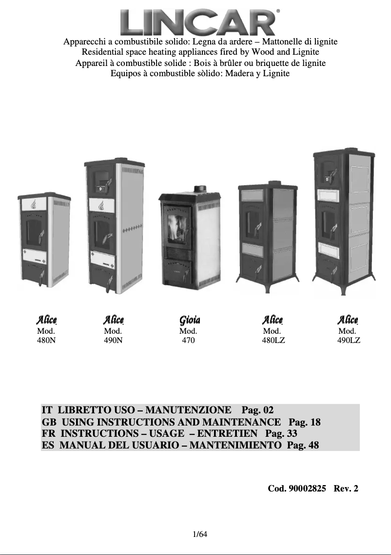 Imagen de la primera página del manual del dispositivo Gioia 470