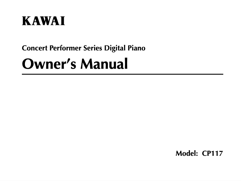 Imagen de la primera página del manual del dispositivo Concert Performer CP117