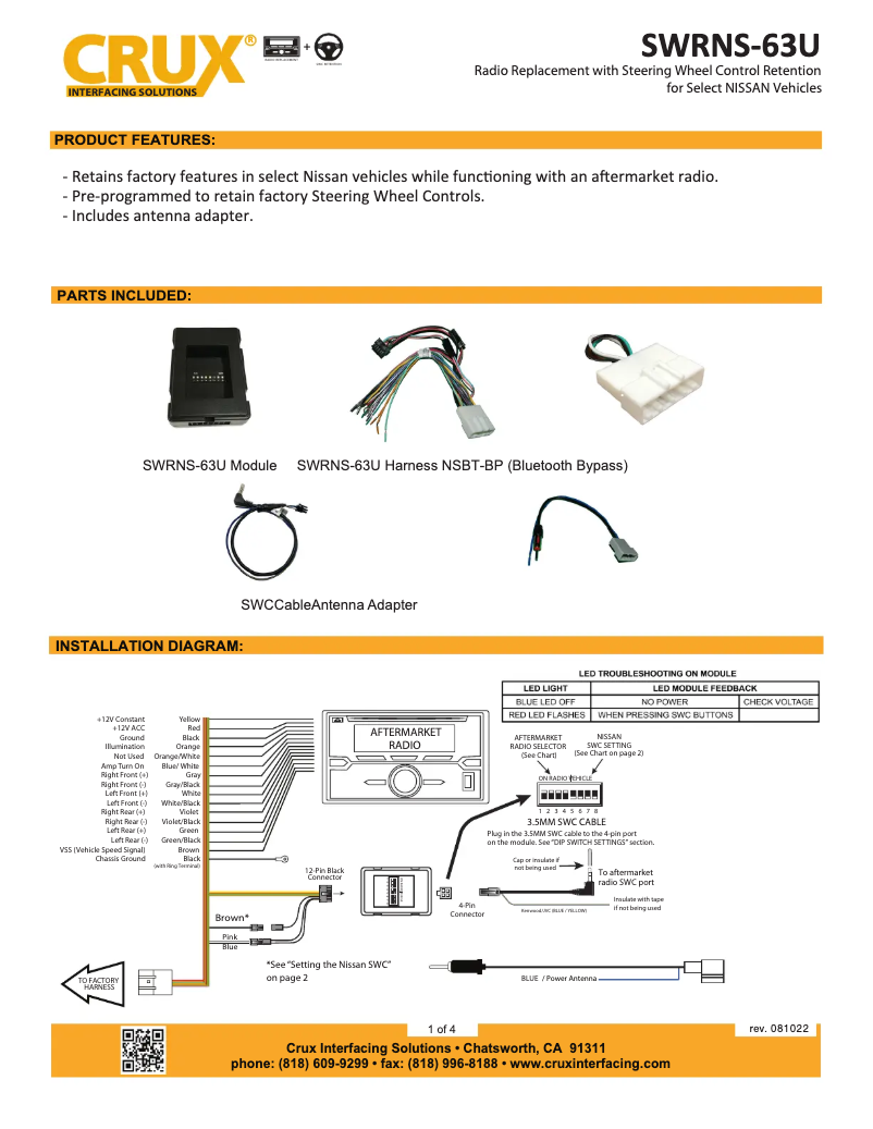 Imagen de la primera página del manual del dispositivo SWRNS-63U