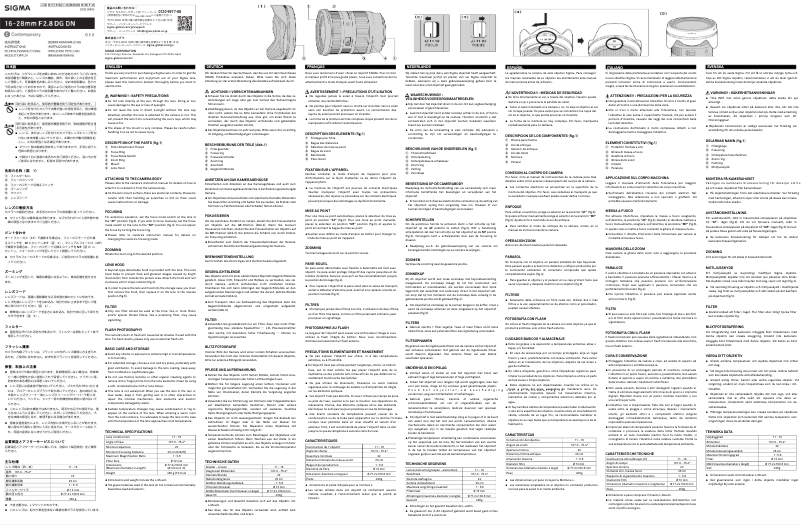 Página nº 1 - Manual de usuario Sigma 16-28mm F2.8 DG DN