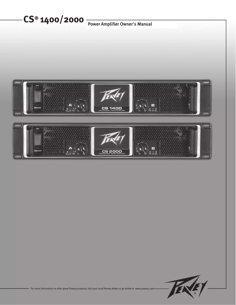 Página 1 del manual Manual de usuario Peavey CS 1400