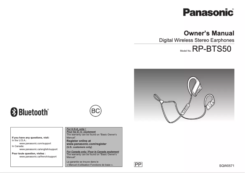 Página nº 1 - Manual de usuario Panasonic RP-BTS50