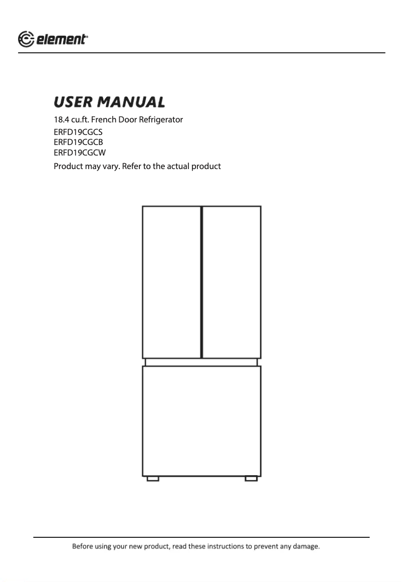 Imagen de la primera página del manual del dispositivo ERFD19CGCW