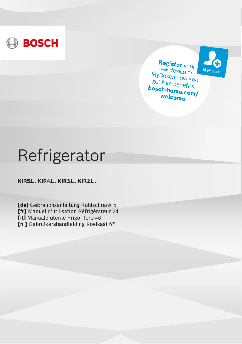 Página nº 1 - Manual de usuario Bosch KIR21AFF0