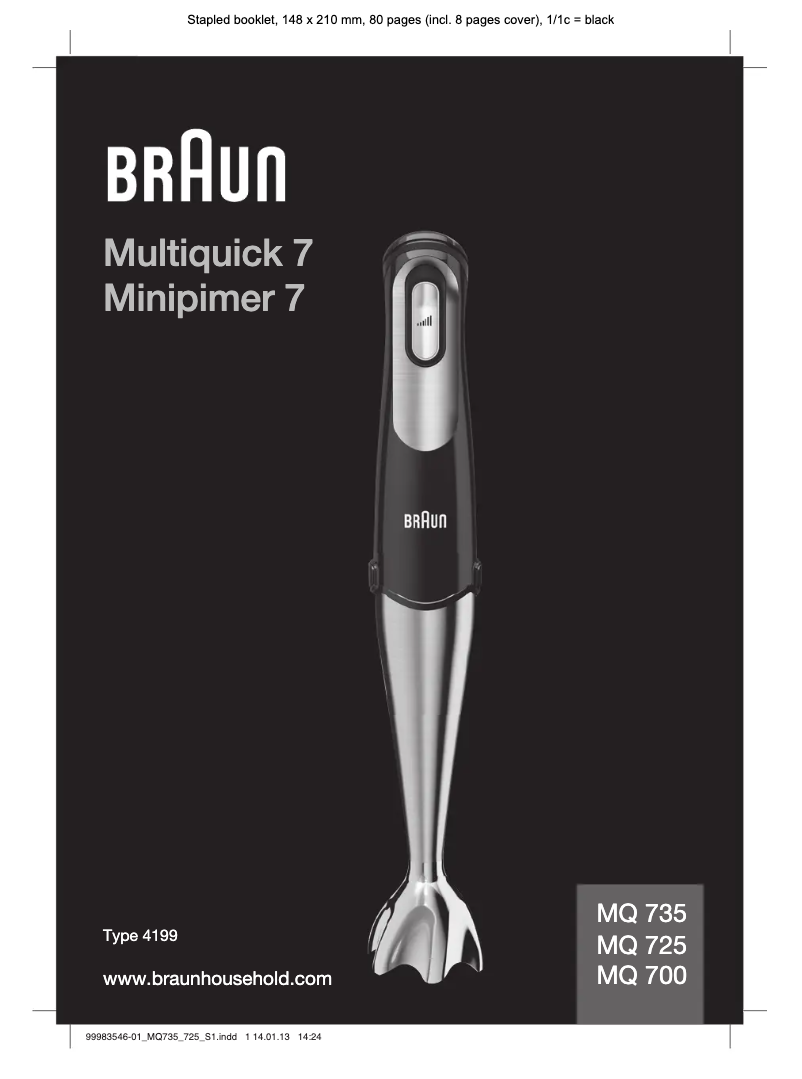 Página nº 1 - Manual de usuario Braun MQ 725 Omelette