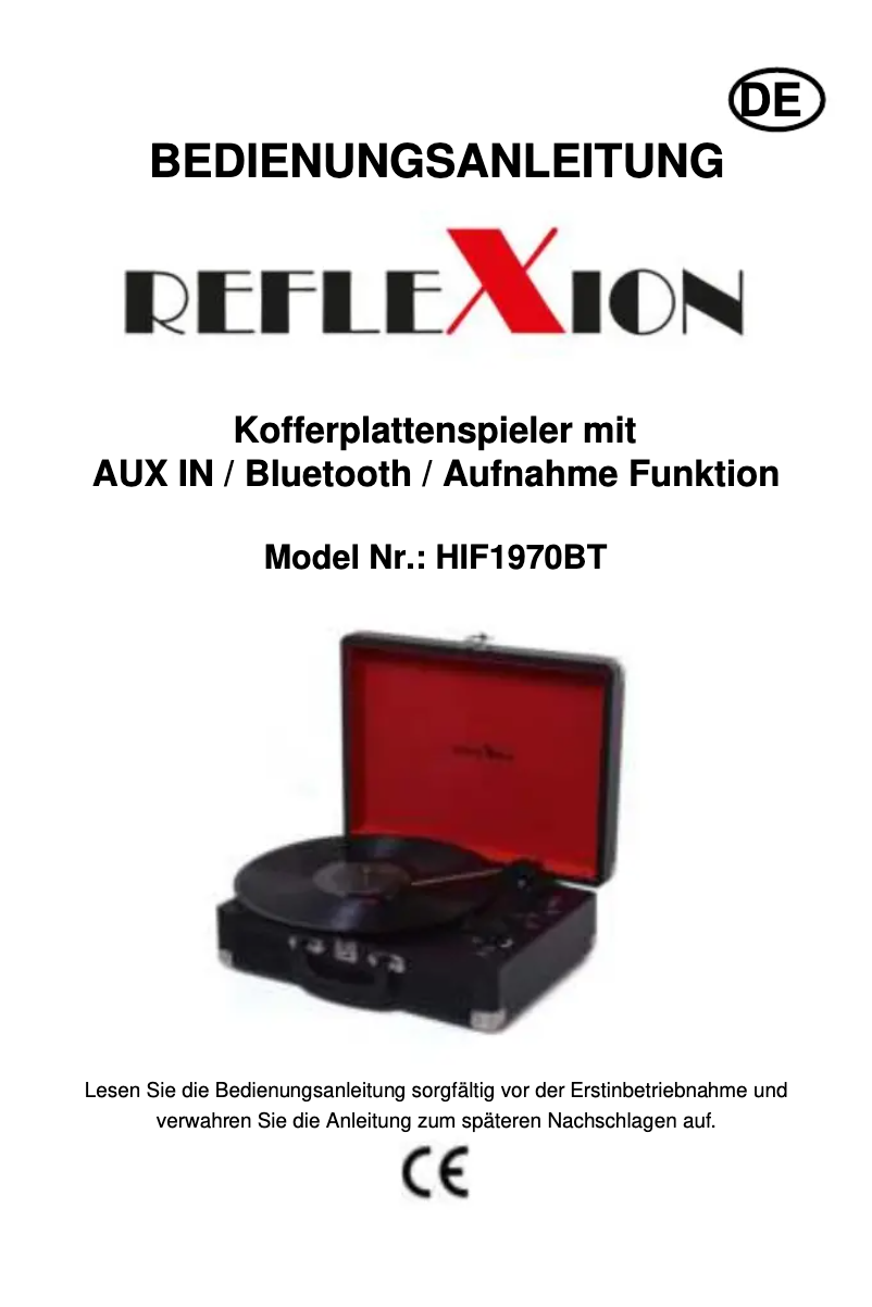 Imagen de la primera página del manual del dispositivo HIF1970BT