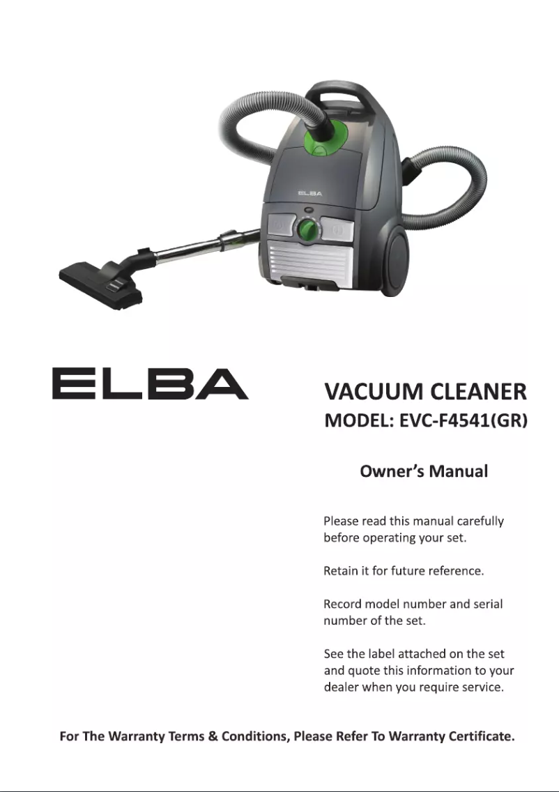 Página 1 del manual Manual de usuario Elba EVC-F4541(GR)