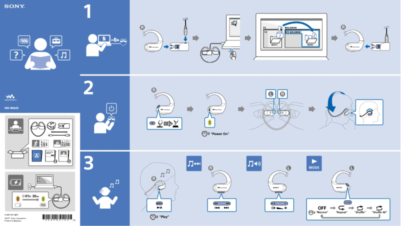 Imagen de la primera página del manual del dispositivo NW-WS625B