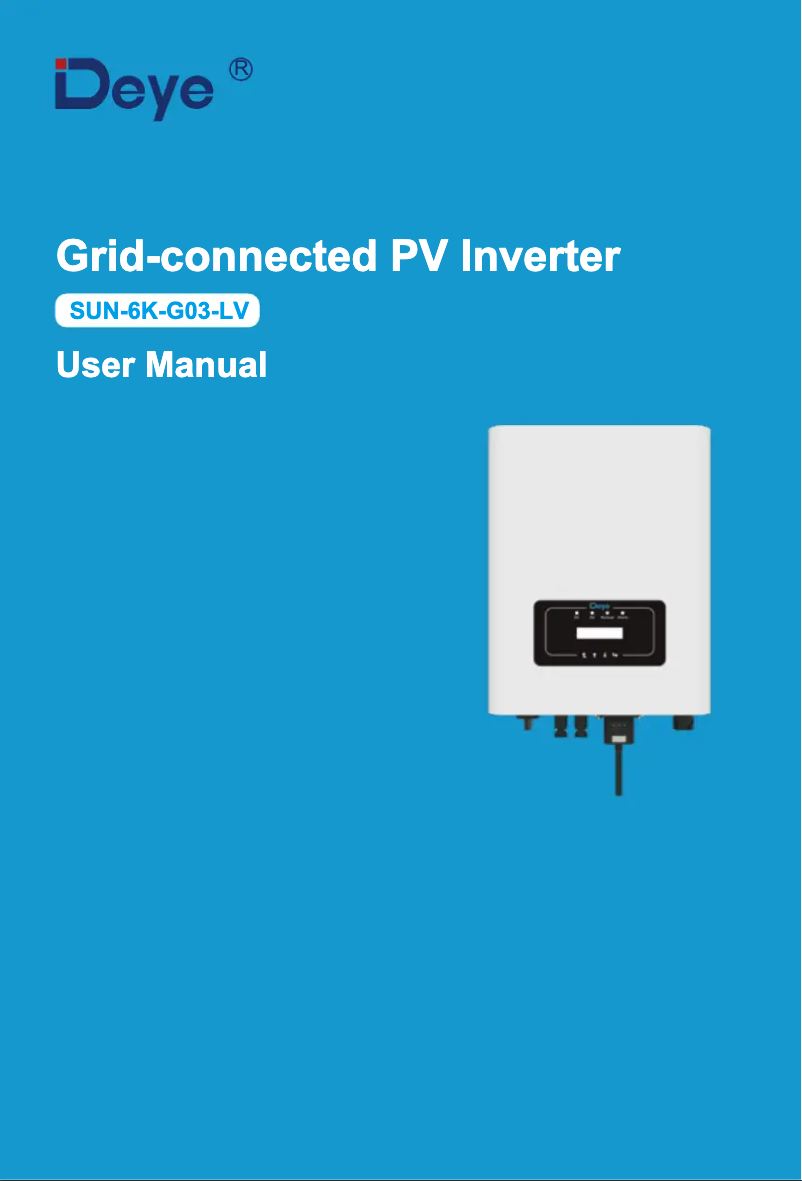 Página 1 del manual Manual de usuario Deye SUN-6K-G03-LV
