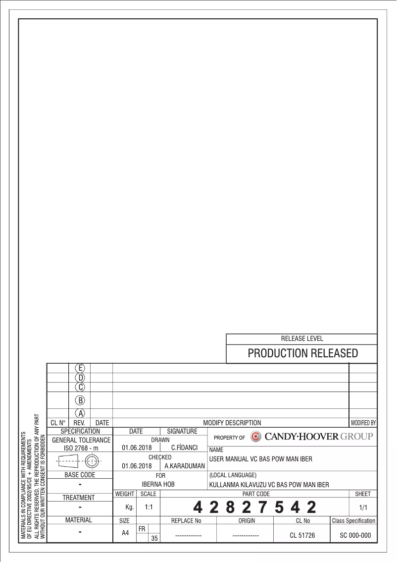 Página 1 del manual Manual de usuario Iberna IBHC 605
