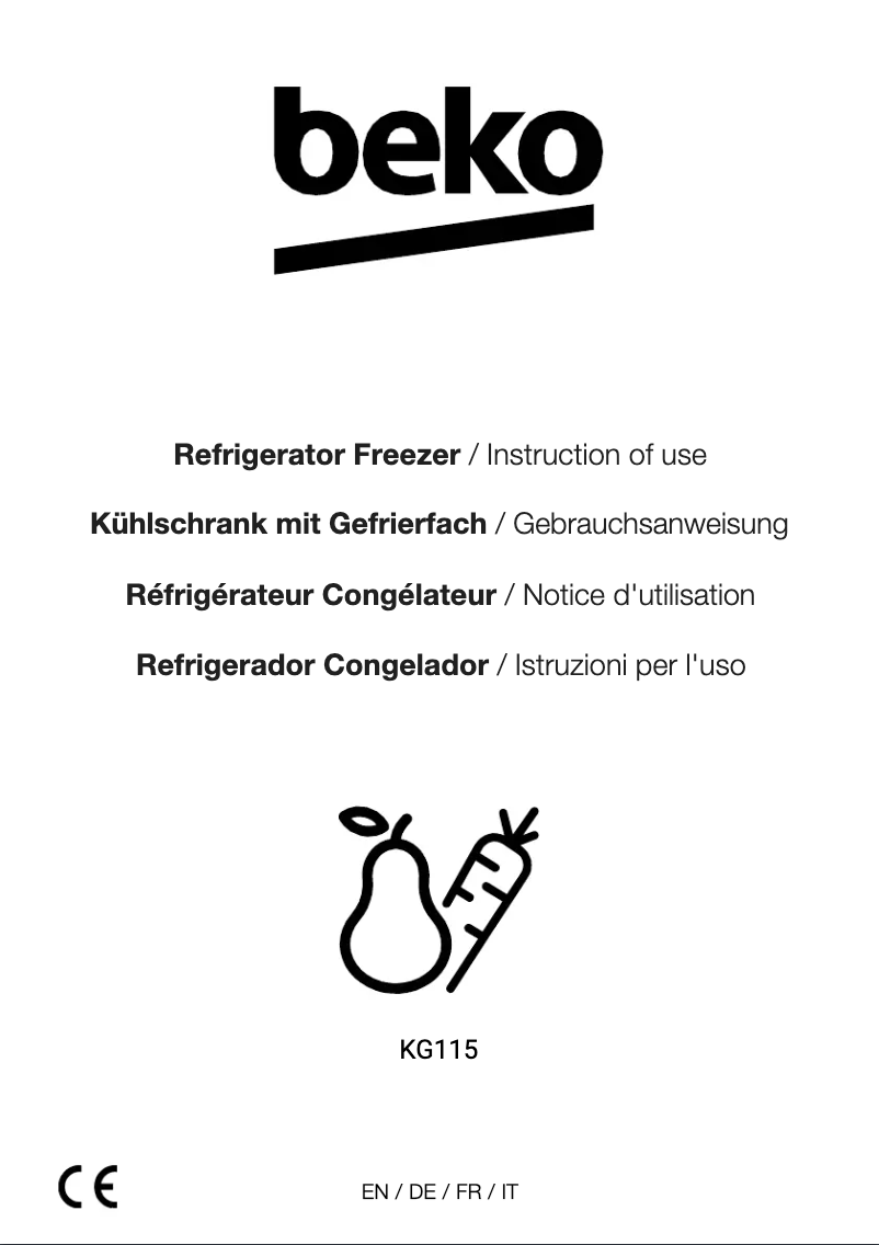 Página 1 del manual Manual de usuario Beko KG115