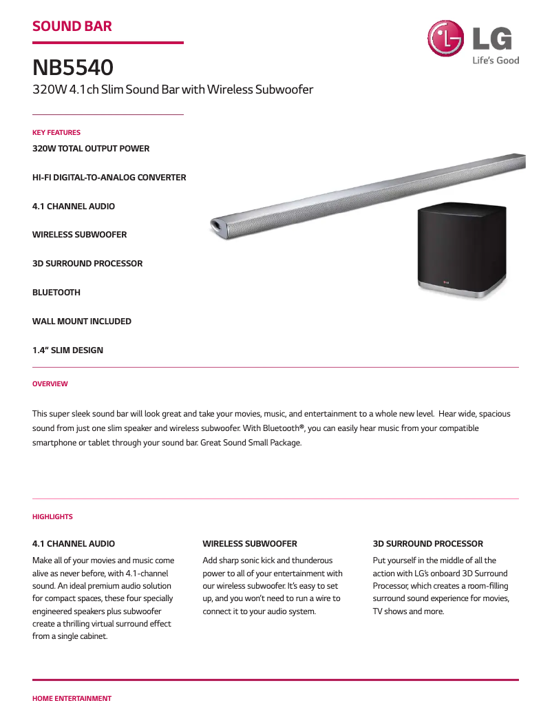 Imagen de la primera página del manual del dispositivo NB5540
