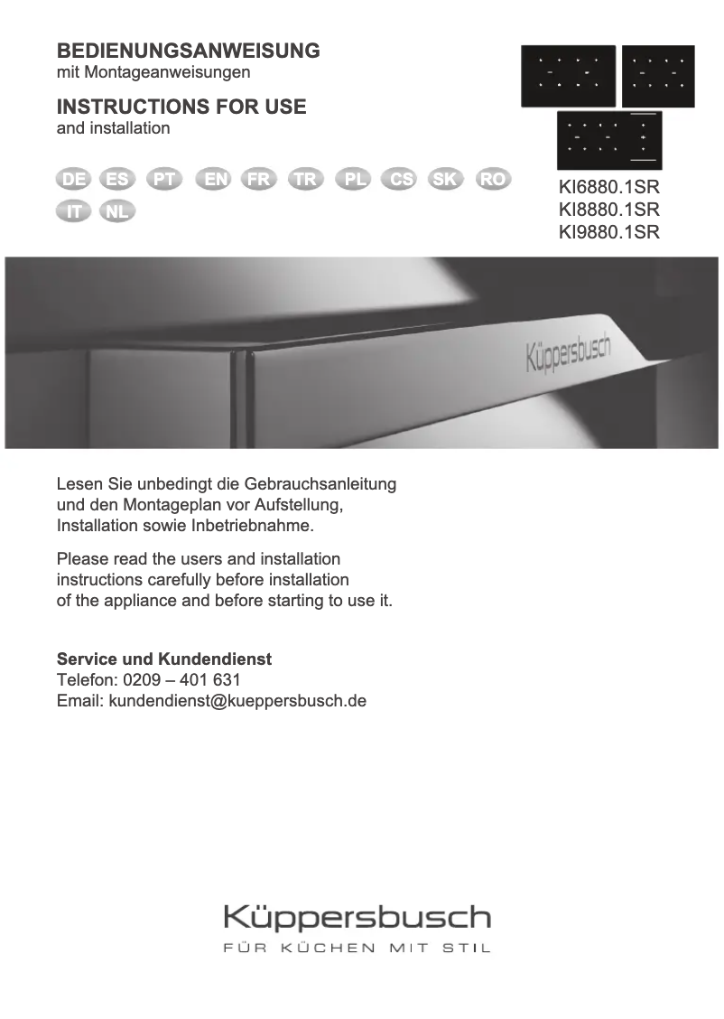 Página 1 del manual Manual de usuario Küppersbusch KI8880.1SR
